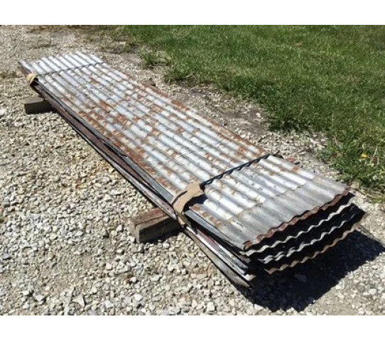 31 Sheets Barn Tin, Corrugated Metal, Reclaimed Salvage, 8' Long 572 sq ft  A3