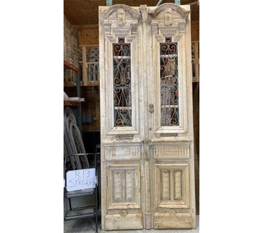Antique French Double Doors( 51x121.5) Iron Wood Doors, European Doors, R13 1.png
