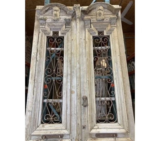Antique French Double Doors( 51x121.5) Iron Wood Doors, European Doors, R13 2.png