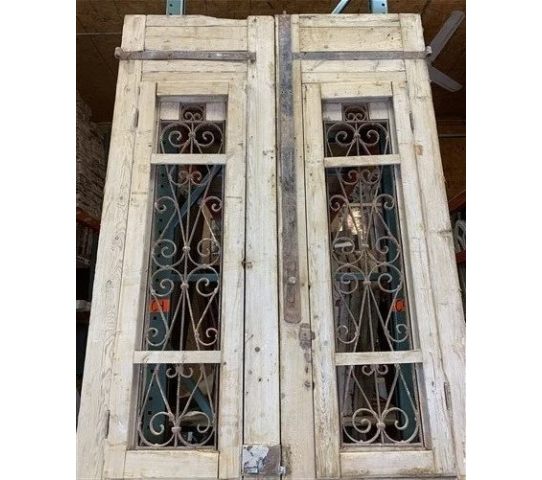 Antique French Double Doors( 51x121.5) Iron Wood Doors, European Doors, R13 7.png