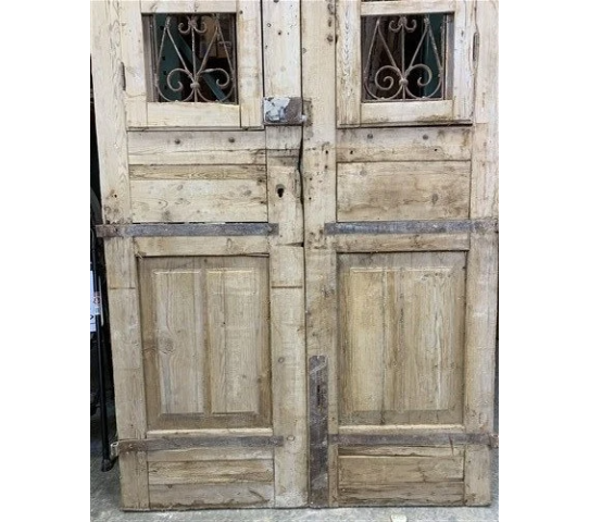 Antique French Double Doors( 51x121.5) Iron Wood Doors, European Doors, R13 8.png