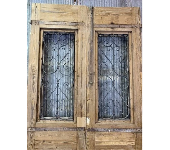 Antique French Double Doors (52x103.5) Iron Wood Doors, European Doors, R14 7.png