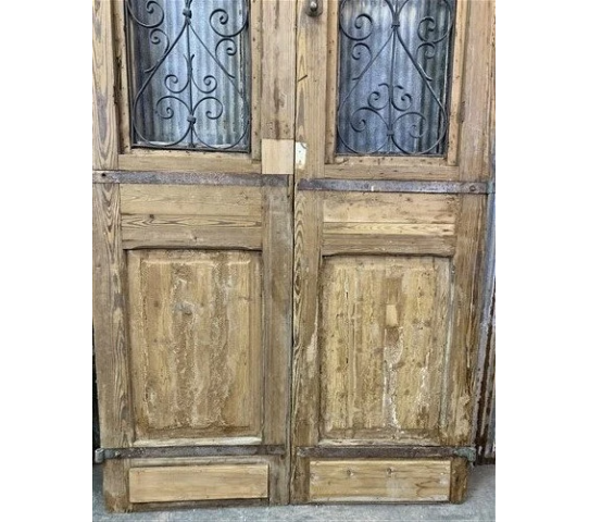 Antique French Double Doors (52x103.5) Iron Wood Doors, European Doors, R14 8.png